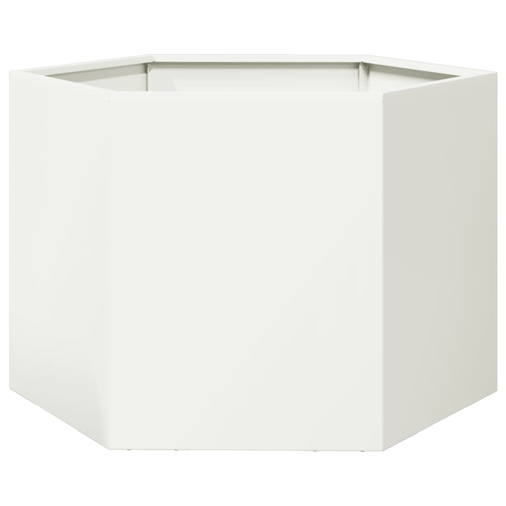 Vidaxl Plannet Hexagon 69x60x45 cm Stahl weiß