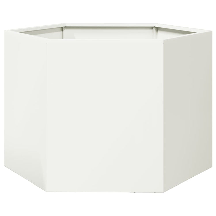 Vidaxl Plannet Hexagon 69x60x45 cm Stahl weiß