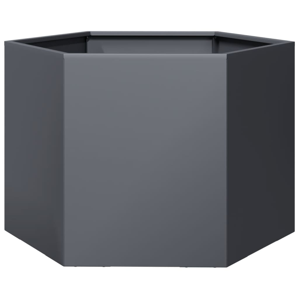 VIDAXL -Pflanzer Bennet Hexagon 69x60x45 cm Stahl -Anthrazit -Verschärfen