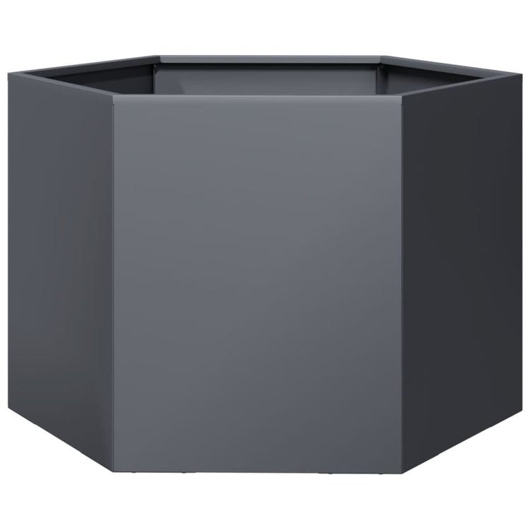 VIDAXL -Pflanzer Bennet Hexagon 69x60x45 cm Stahl -Anthrazit -Verschärfen