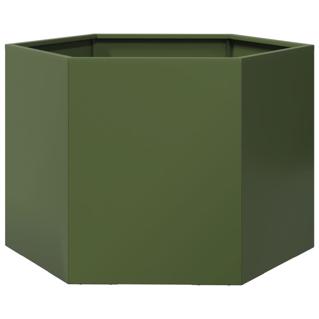 Vidaxl Plannet Hexagon 69x60x45 cm Stahl Olivengrün