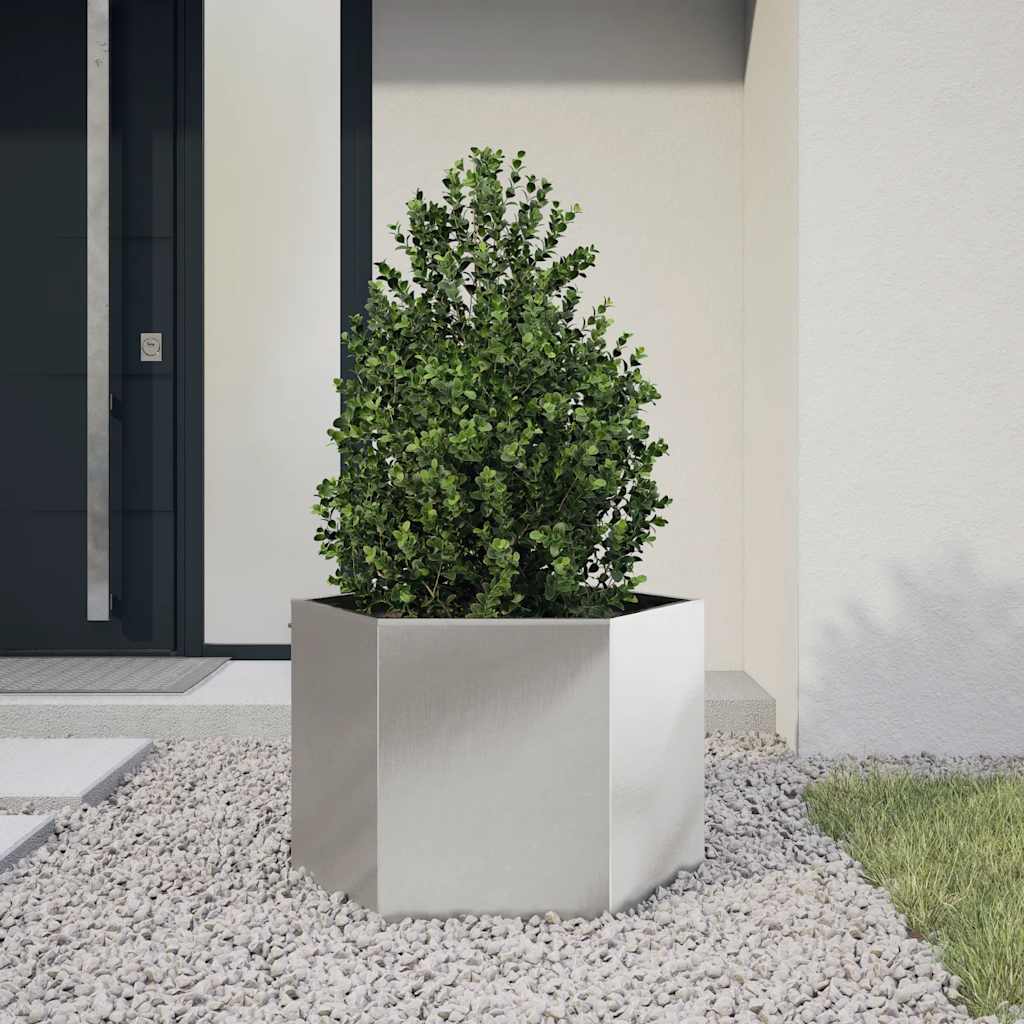 Vidaxl Plannet Hexagon 69x60x45 cm Edelstahl