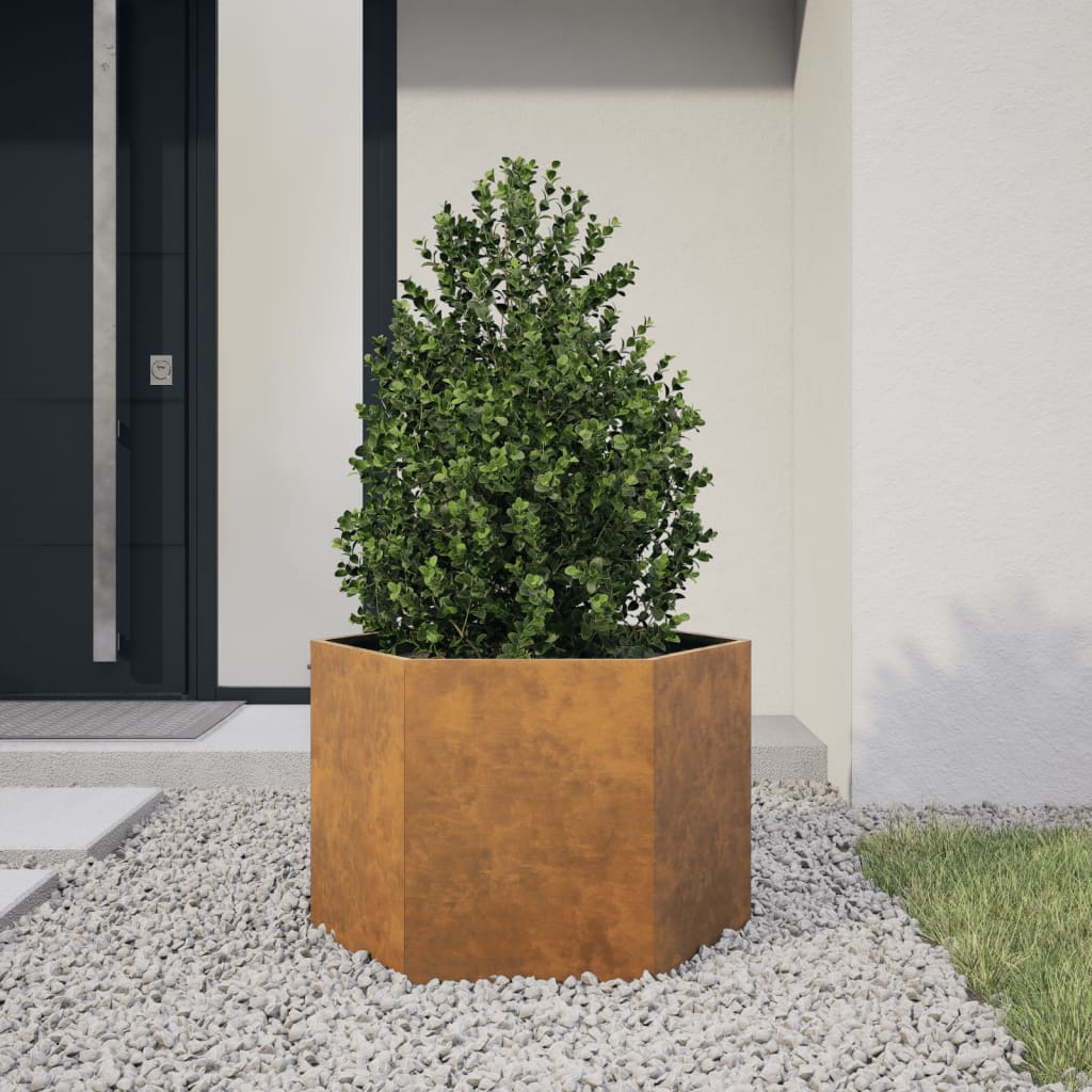 Vidaxl Plannet Hexagon 69x60x45 cm Wetterstahl