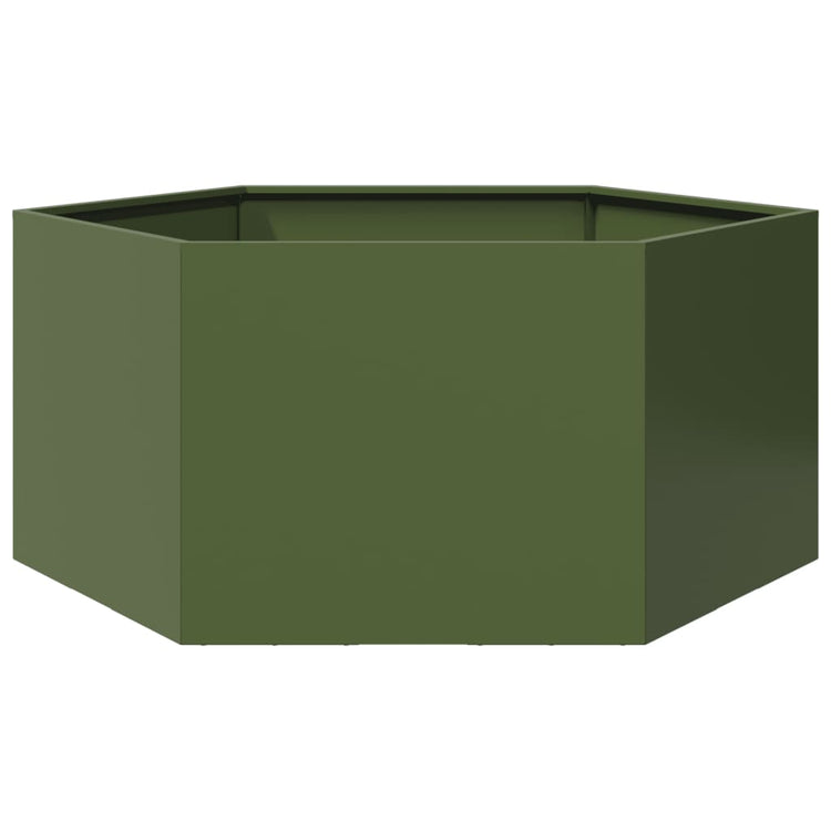 Vidaxl Plannet Hexagon 104x90x45 cm Stahl Olivengrün