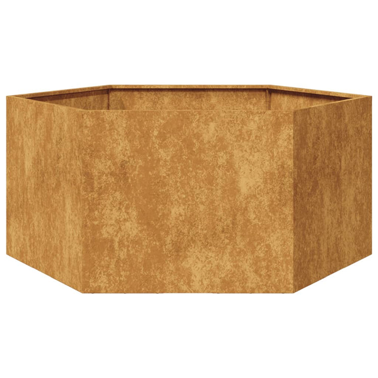 Vidaxl -Pflanzer Big Hexhoek 104x90x45 cm Wetterstahl