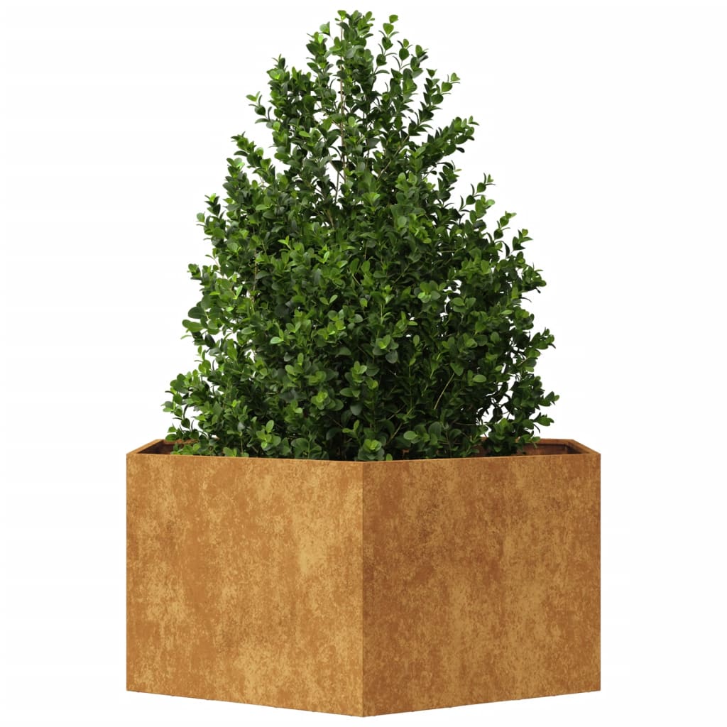 Vidaxl -Pflanzer Big Hexhoek 104x90x45 cm Wetterstahl