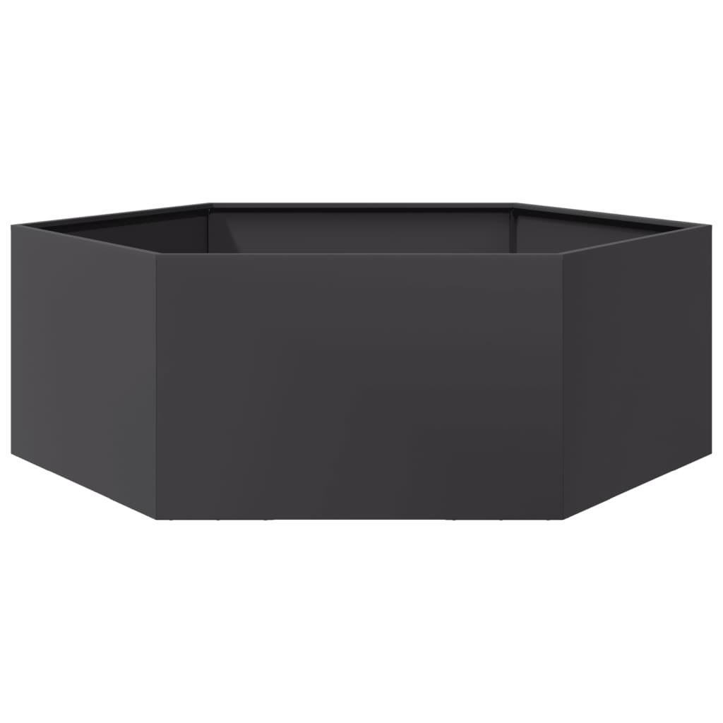 VIDAXL -Pflanzer Bennet Hexagon 138x120x45 cm Stahl schwarz