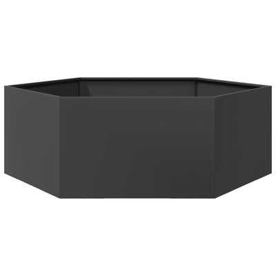 VIDAXL -Pflanzer Bennet Hexagon 138x120x45 cm Stahl schwarz