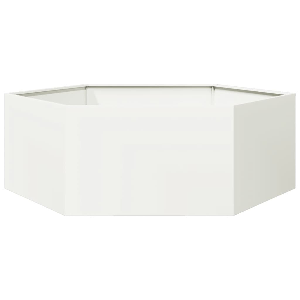 Vidaxl Plannet Hexagon 138x120x45 cm Stahl weiß