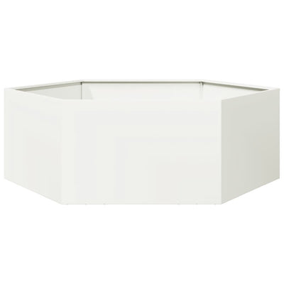 Vidaxl Plannet Hexagon 138x120x45 cm Stahl weiß