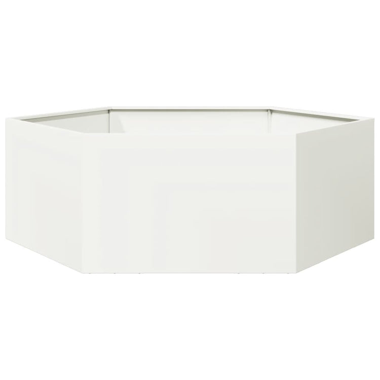 Vidaxl Plannet Hexagon 138x120x45 cm Stahl weiß