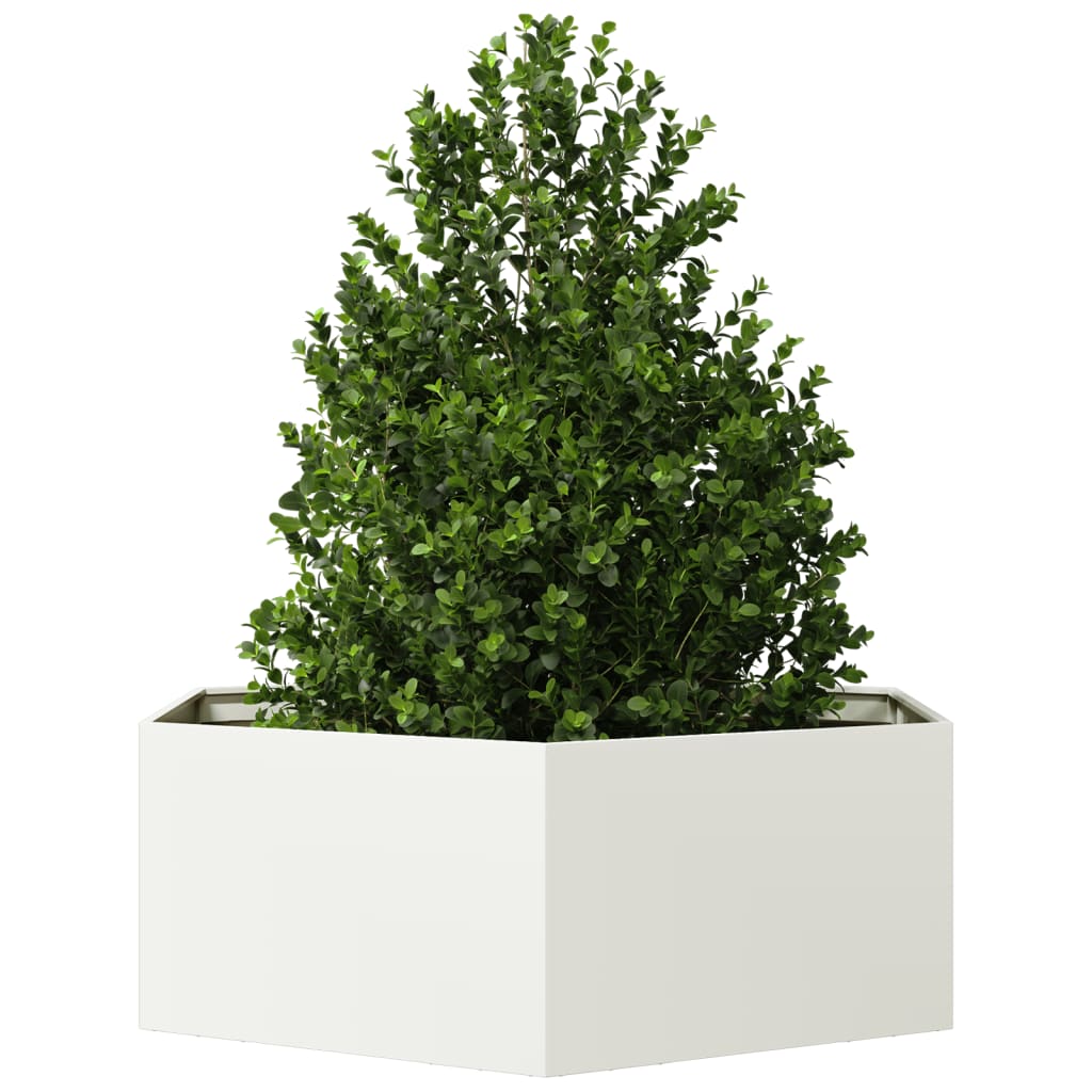 Vidaxl Plannet Hexagon 138x120x45 cm Stahl weiß