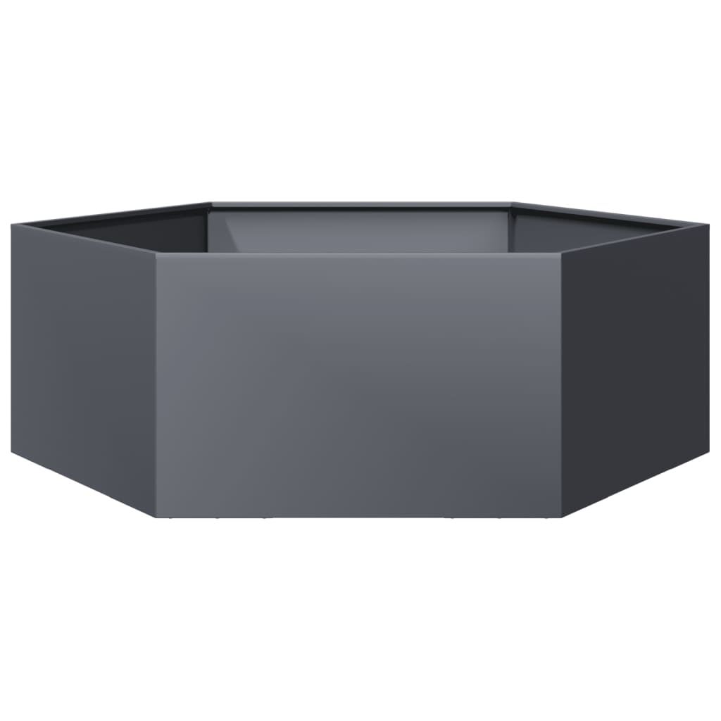 VIDAXL -Pflanzer Bennet Hexagon 138x120x45 cm Stahl -Anthrazit -Verschärft