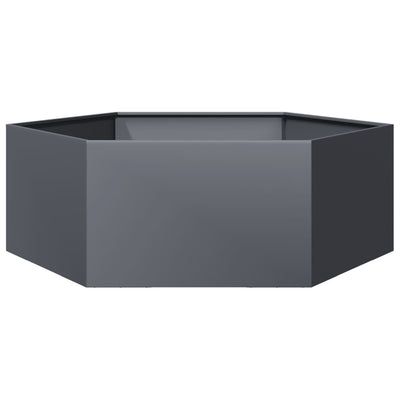VIDAXL -Pflanzer Bennet Hexagon 138x120x45 cm Stahl -Anthrazit -Verschärft