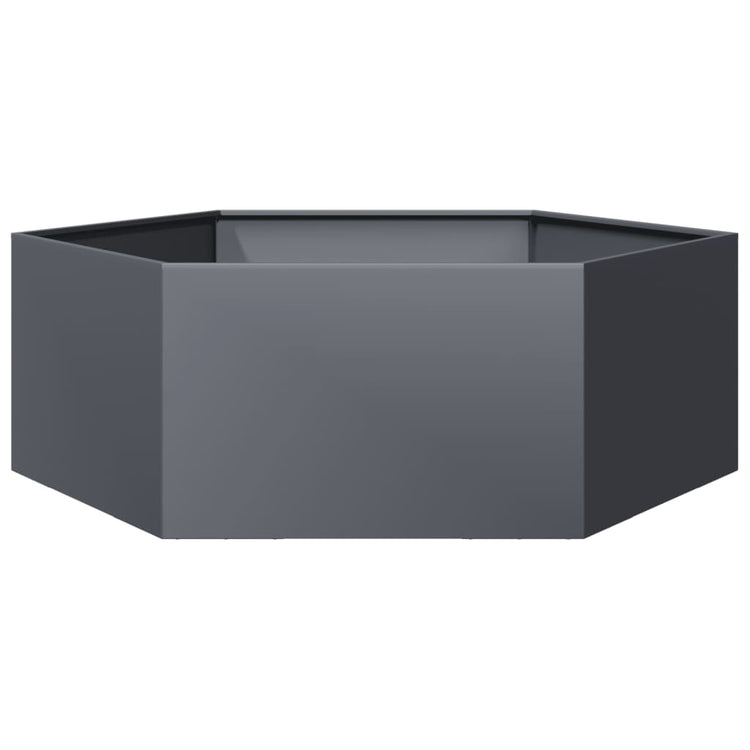 VIDAXL -Pflanzer Bennet Hexagon 138x120x45 cm Stahl -Anthrazit -Verschärft