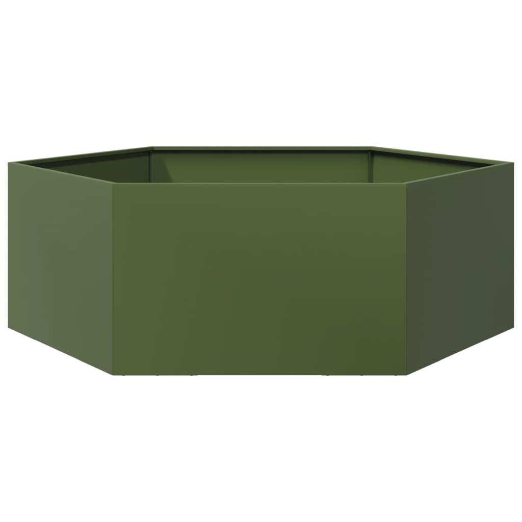 Vidaxl Plannet Hexagon 138x120x45 cm Stahl Olivengrün