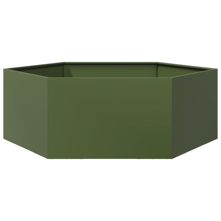 Vidaxl Plannet Hexagon 138x120x45 cm Stahl Olivengrün