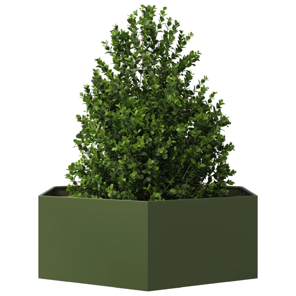 Vidaxl Plannet Hexagon 138x120x45 cm Stahl Olivengrün