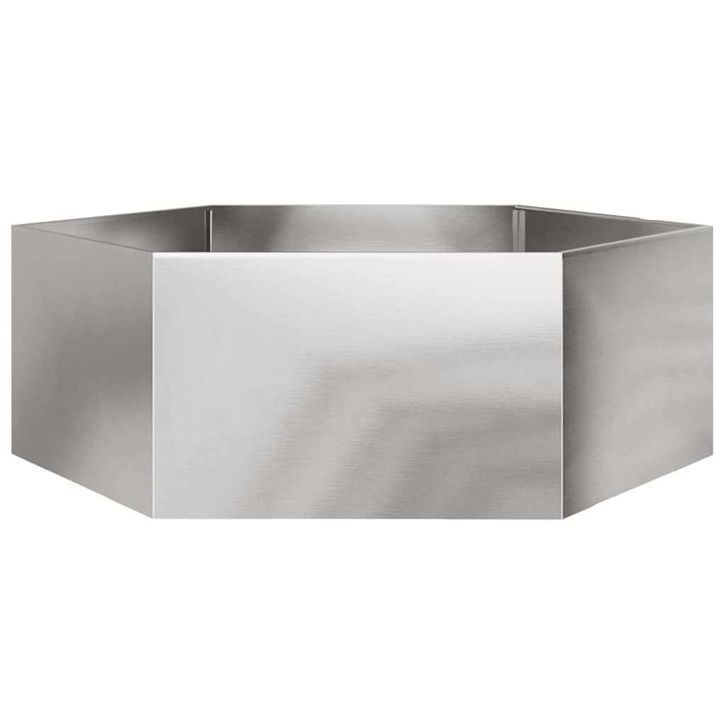 VIDAXL -Pflanzer Bennet Hexagon 138x120x45 cm Edelstahl