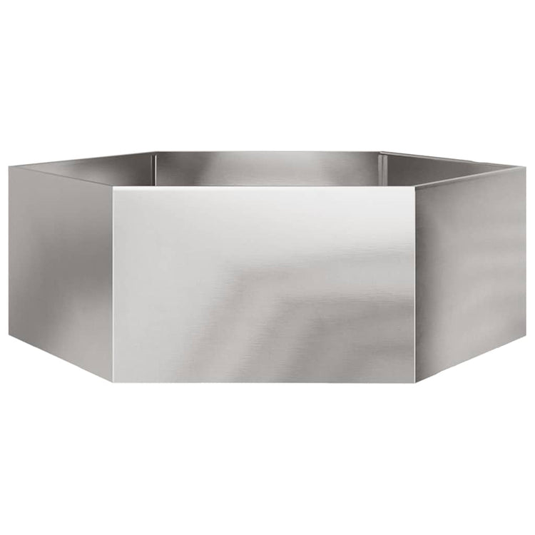 VIDAXL -Pflanzer Bennet Hexagon 138x120x45 cm Edelstahl