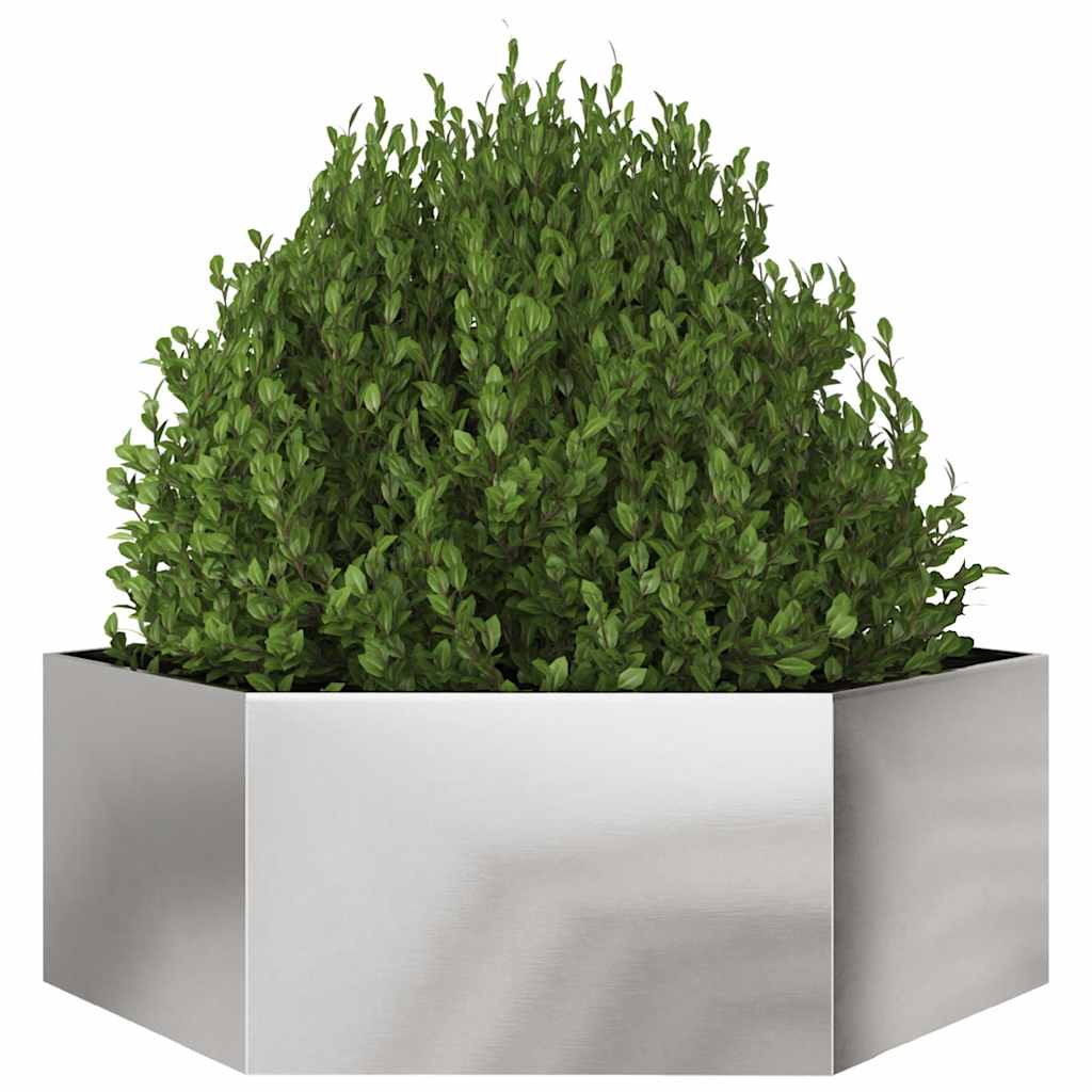 VIDAXL -Pflanzer Bennet Hexagon 138x120x45 cm Edelstahl