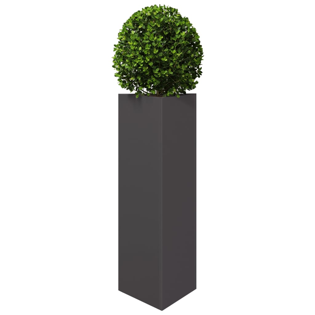 Vidaxl Pflanzer Dreieck 30x26x75 cm Stahlschwarz