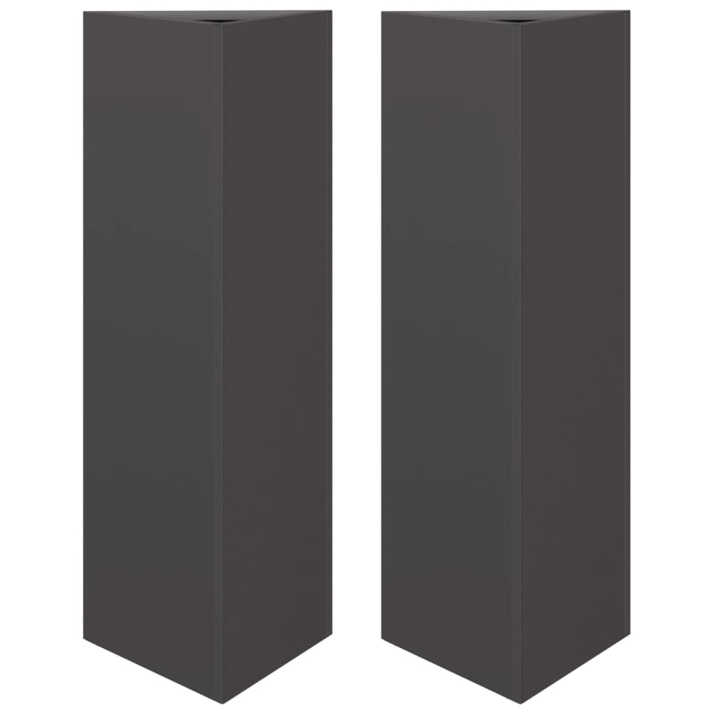 Vidaxl Pflanzer 2 ST Dreieck 30x26x75 cm Stahlschwarz