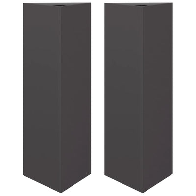 Vidaxl Pflanzer 2 ST Dreieck 30x26x75 cm Stahlschwarz