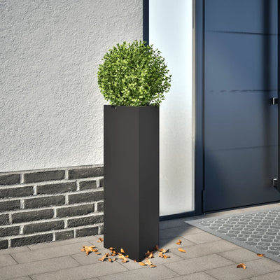 Vidaxl Pflanzer 2 ST Dreieck 30x26x75 cm Stahlschwarz
