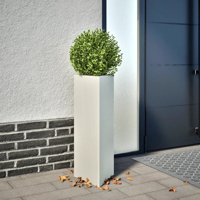 Vidaxl Pflanzer 2 ST Dreieck 30x26x75 cm Stahlweiß