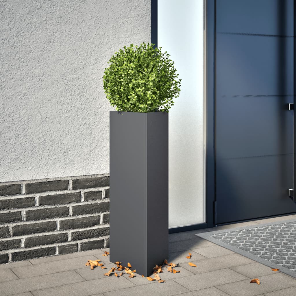VIDAXL -Pflanzer -Dreieck 30x26x75 cm Stahl Anthrazit -ausgelöst