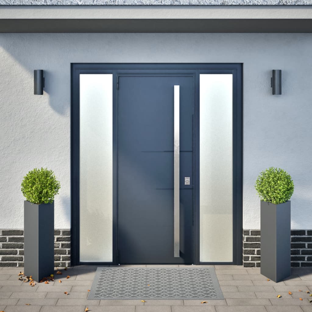 VIDAXL -Pflanzer 2 ST -Dreieck 30x26x75 cm Stahl Anthrazit -gelöscht