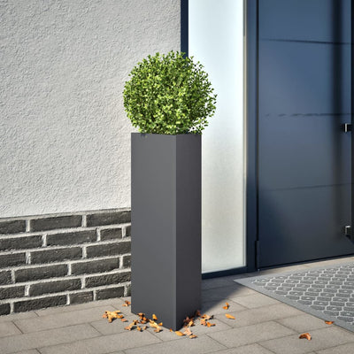 VIDAXL -Pflanzer 2 ST -Dreieck 30x26x75 cm Stahl Anthrazit -gelöscht