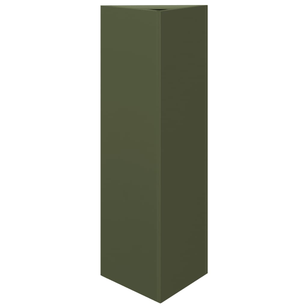 VIDAXL -Pflanzer -Dreieck 30x26x75 cm Stahl Olivengrün