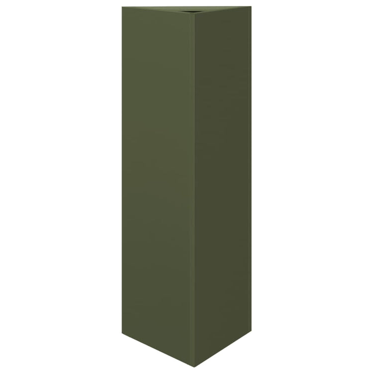 VIDAXL -Pflanzer -Dreieck 30x26x75 cm Stahl Olivengrün