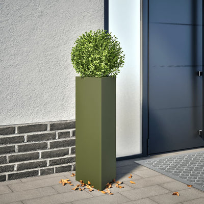 VIDAXL -Pflanzer -Dreieck 30x26x75 cm Stahl Olivengrün