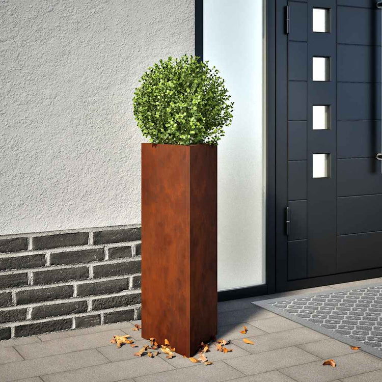 VIDAXL PLANTERS 2 ST TRIangular 30x26x75 cm Wetterstahl