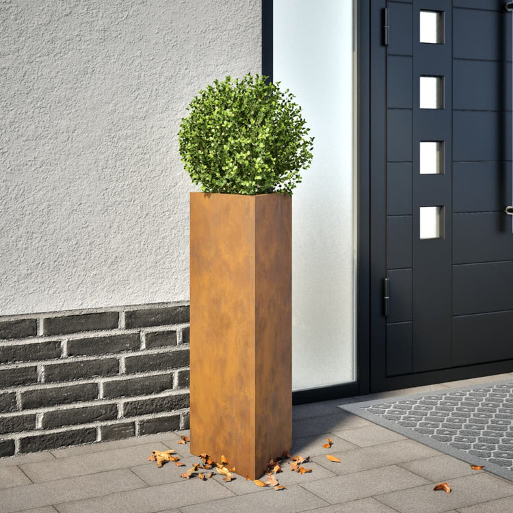 VIDAXL PLANTERS 2 ST TRIangular 30x26x75 cm Wetterstahl