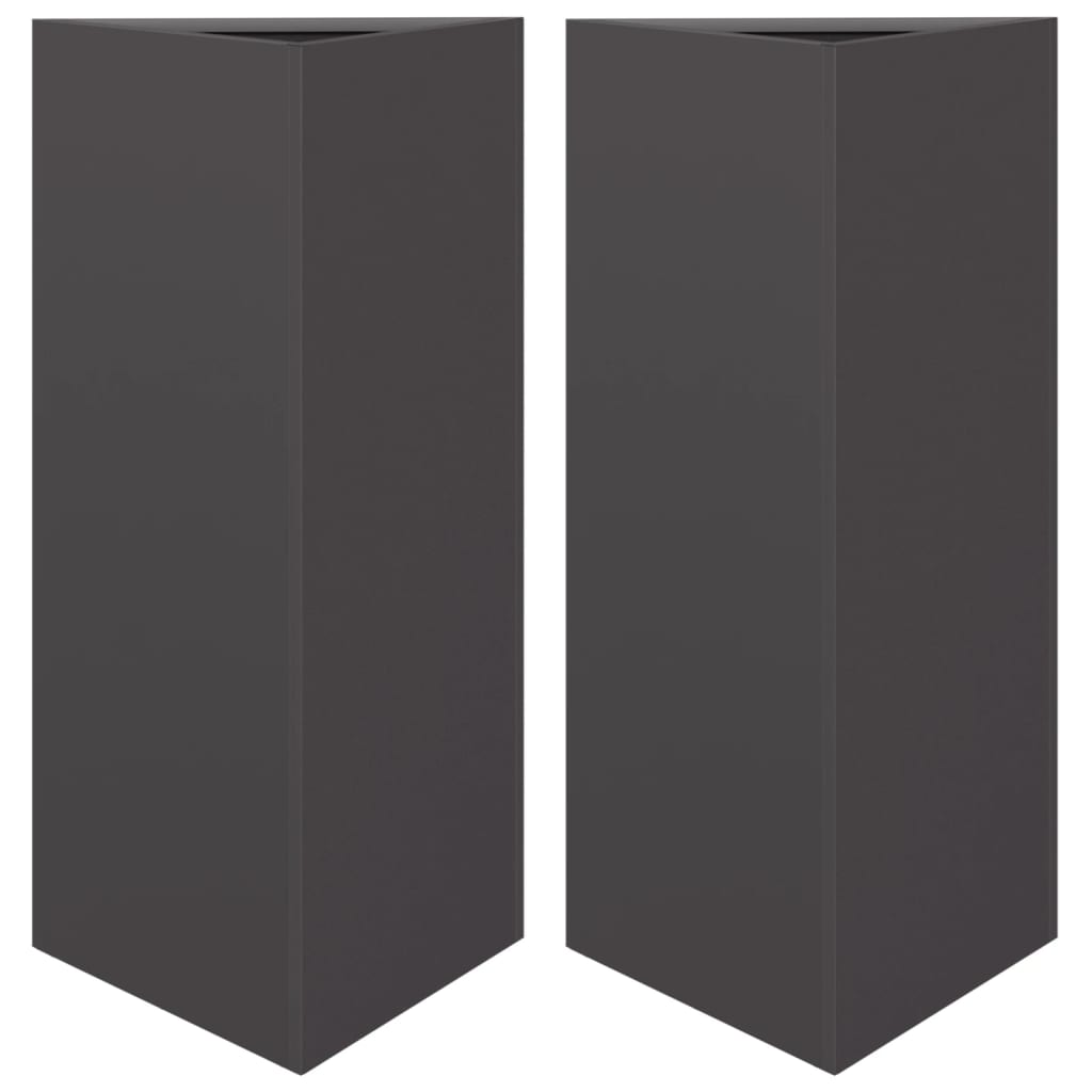 Vidaxl Pflanzer 2 ST Dreieck 40x34.5x70 cm Stahlschwarz