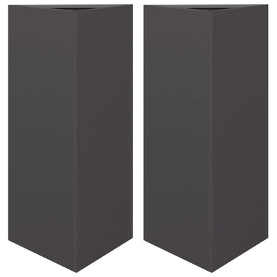 Vidaxl Pflanzer 2 ST Dreieck 40x34.5x70 cm Stahlschwarz