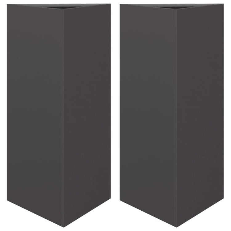 Vidaxl Pflanzer 2 ST Dreieck 40x34.5x70 cm Stahlschwarz