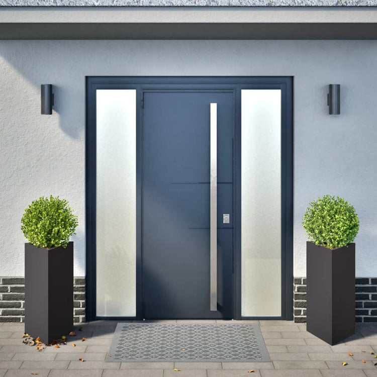 Vidaxl Pflanzer 2 ST Dreieck 40x34.5x70 cm Stahlschwarz