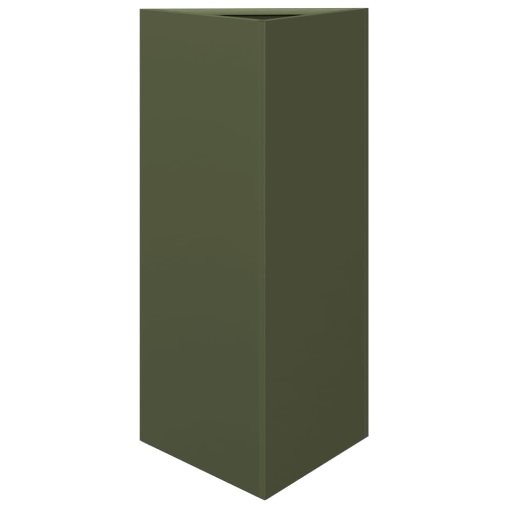 Vidaxl -Pflanzer Dreieck 40x34.5x70 cm Stahl Olivengrün