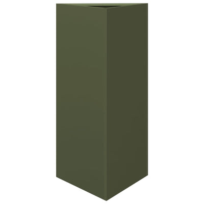 Vidaxl -Pflanzer Dreieck 40x34.5x70 cm Stahl Olivengrün