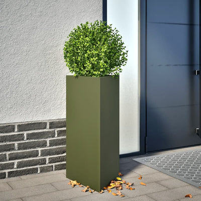 Vidaxl -Pflanzer Dreieck 40x34.5x70 cm Stahl Olivengrün