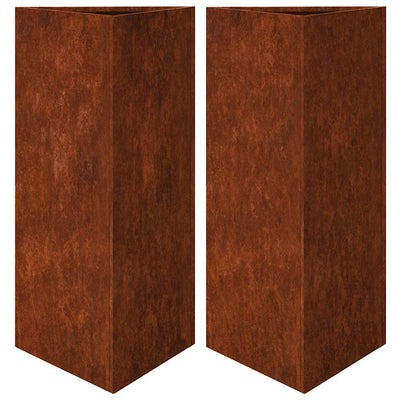 Vidaxl Pflanzer 2 ST Dreieck 40x40x75 cm Wetterstahl