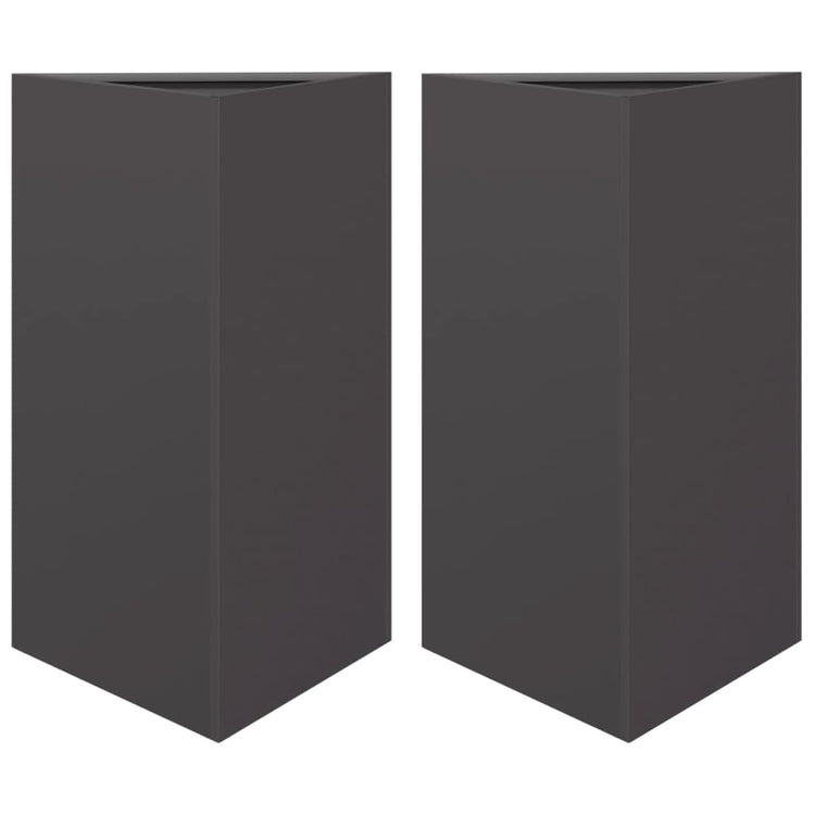 Vidaxl Pflanzer 2 ST Dreieck 50x43x75 cm Stahl Schwarz