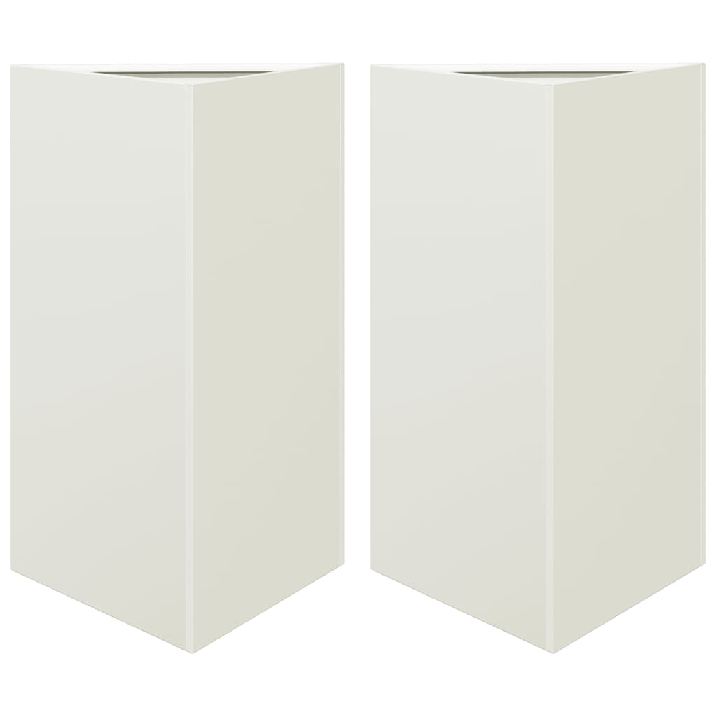 Vidaxl Pflanzer 2 ST Dreieck 50x43x75 cm Stahlweiß