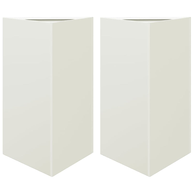 Vidaxl Pflanzer 2 ST Dreieck 50x43x75 cm Stahlweiß