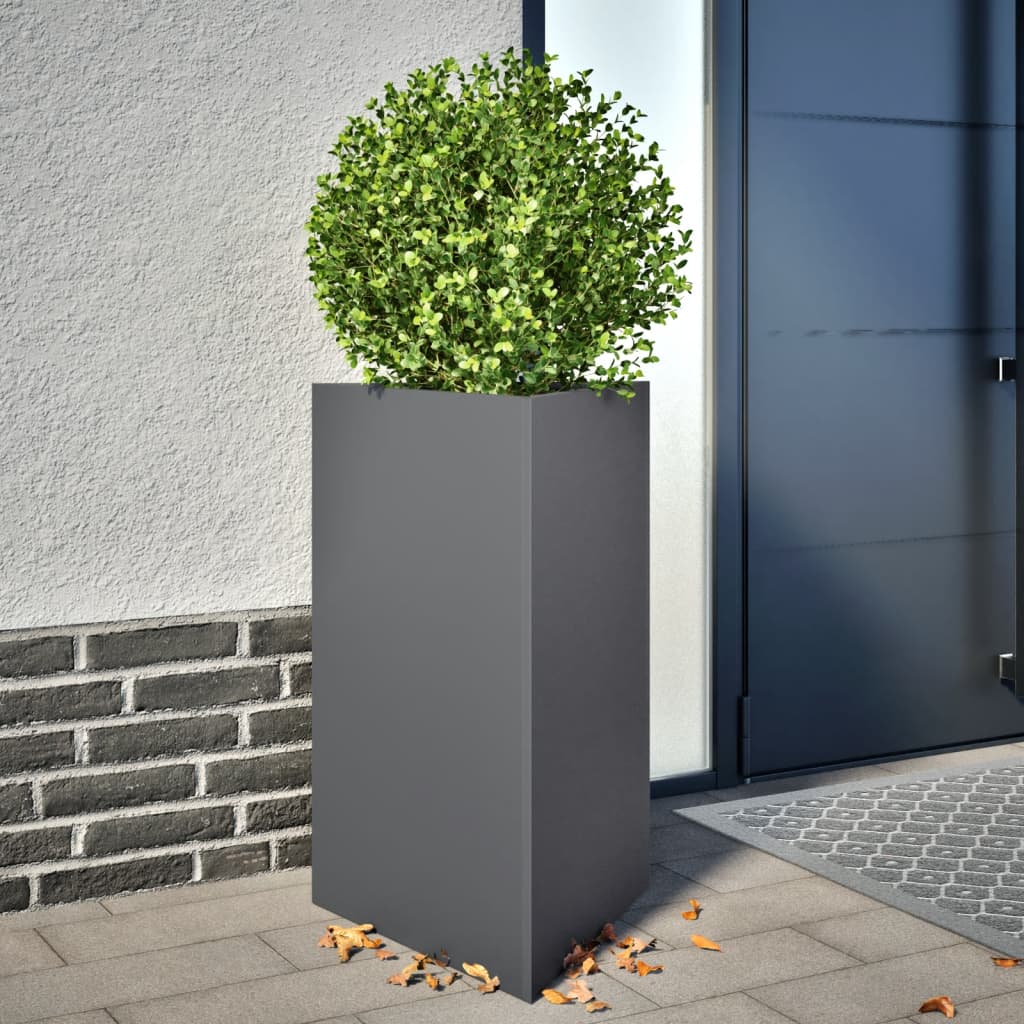VIDAXL -Pflanzer -Dreieck 50x43x75 cm Stahl Anthrazit -ausgelöst